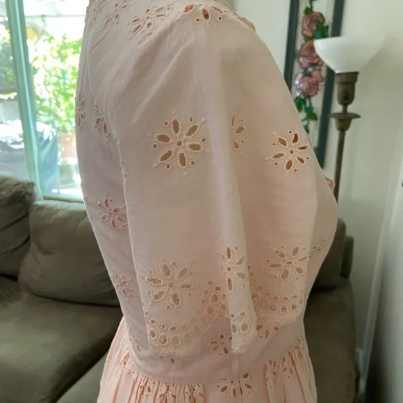 NWT Madewell Scalloped Eyelet Midi Dress - Picture 7 of 12